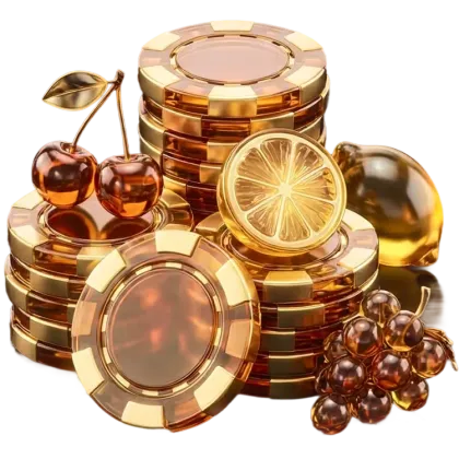 Stack of gold casino chips for payments in AUD at Wanted Win Casino Online
